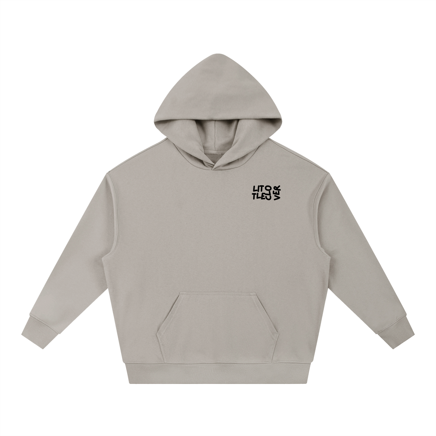 LC Essential Boxy Heavyweight Drop-Shoulder Hoodie (Medium Gray) | UNISEX