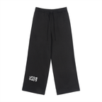 LC Fleece Drawstring Straight-Leg Sweatpants (Black) | UNISEX