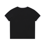 LC Contrast Edge Ribbed Crewneck T-Shirt (Black) | UNISEX