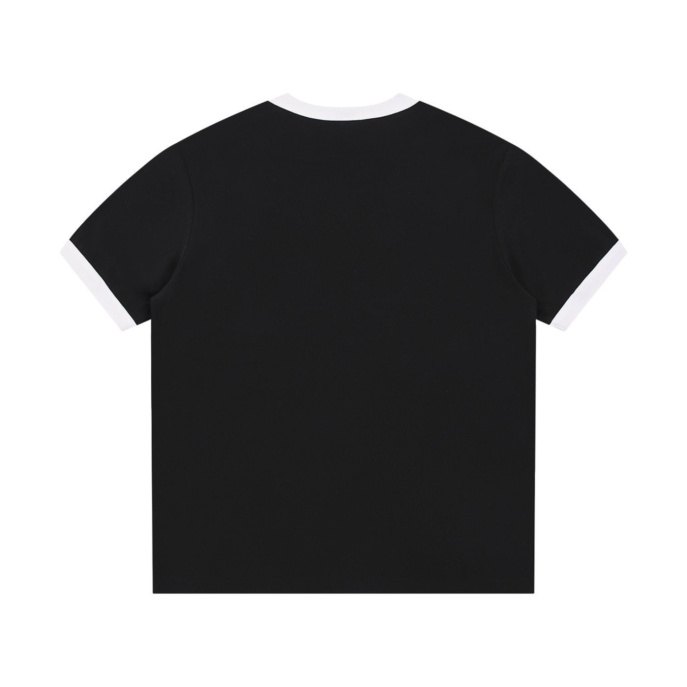 LC Contrast Edge Ribbed Crewneck T-Shirt (Black) | UNISEX