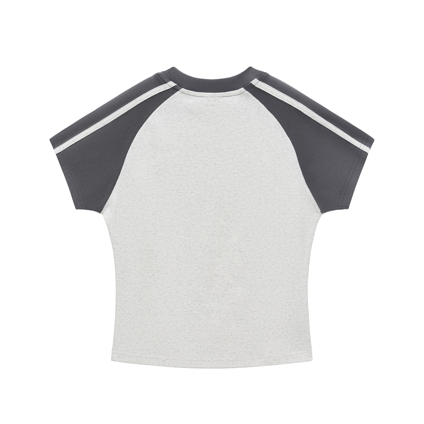 LC Contrast Stripes T-Shirt (Flower Gray) | WOMEN