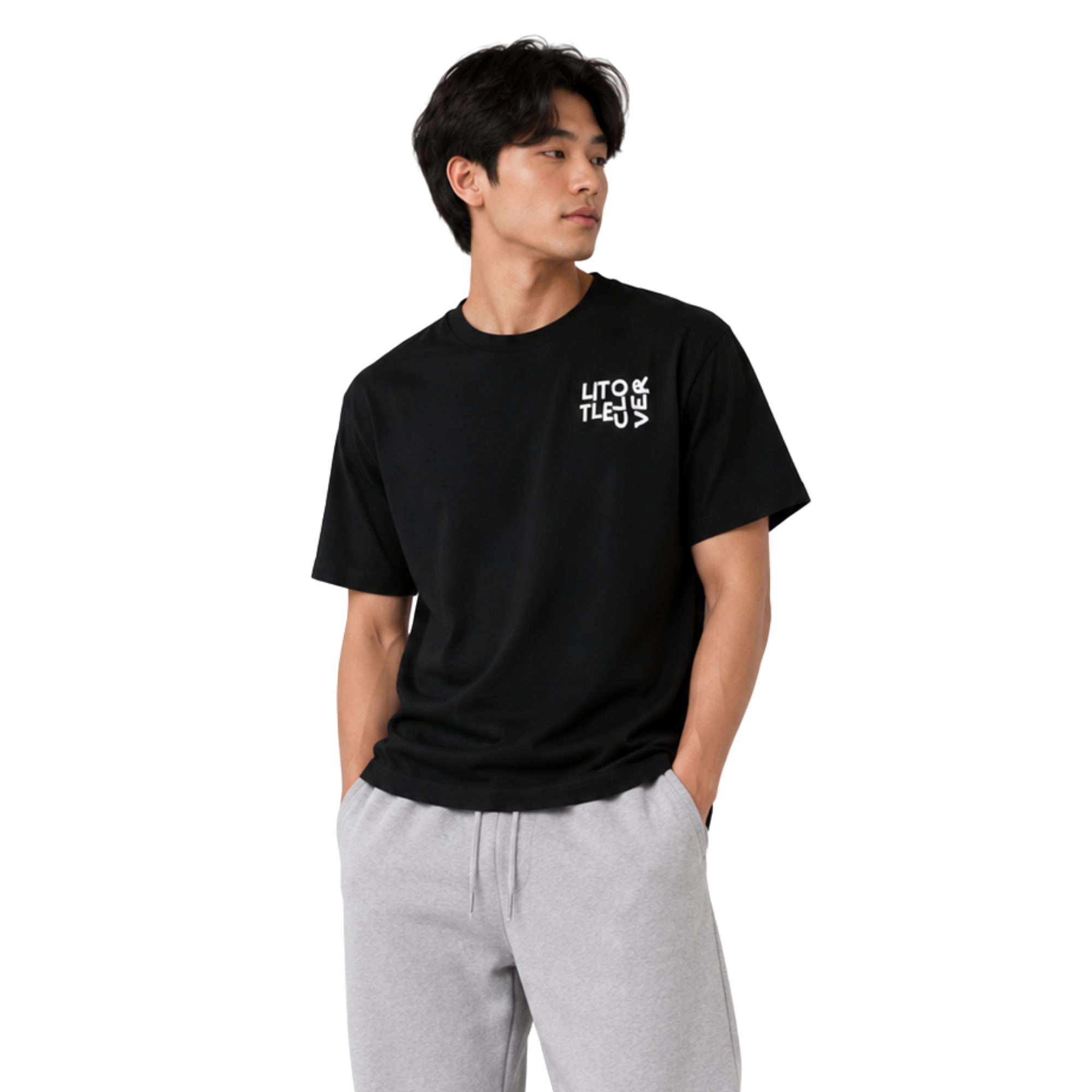 LC Cotton T-Shirt (Black) | UNISEX