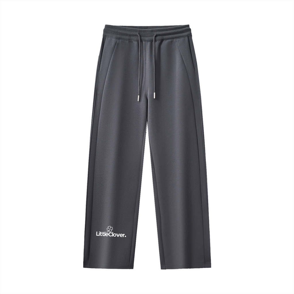 LC Drawstring Straight-Leg Sweatpants (Charcoal Gray) | WOMEN