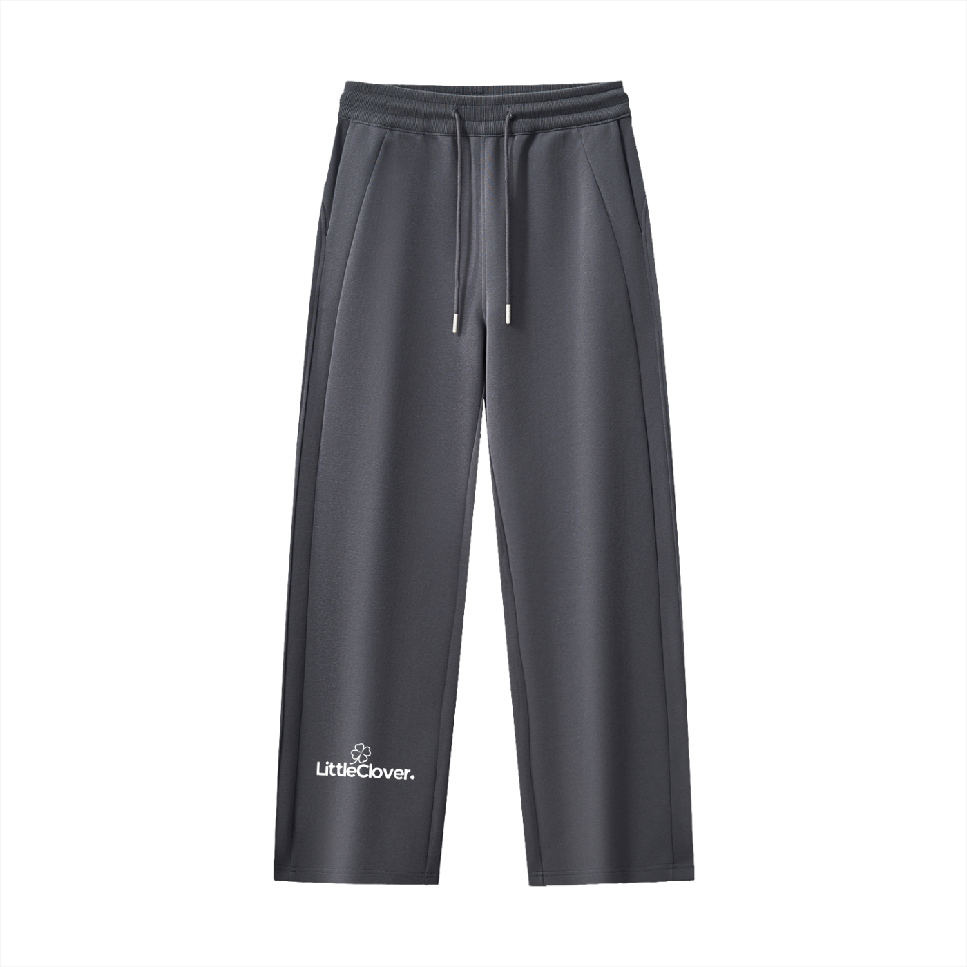 LC Drawstring Straight-Leg Sweatpants (Charcoal Gray) | WOMEN