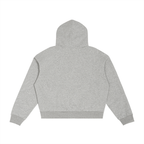 LC Contrast Plaid Boxy Zip Hoodie (Gray) | UNISEX