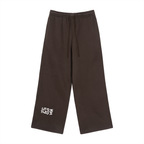 LC Fleece Drawstring Straight-Leg Sweatpants (Brown) | UNISEX