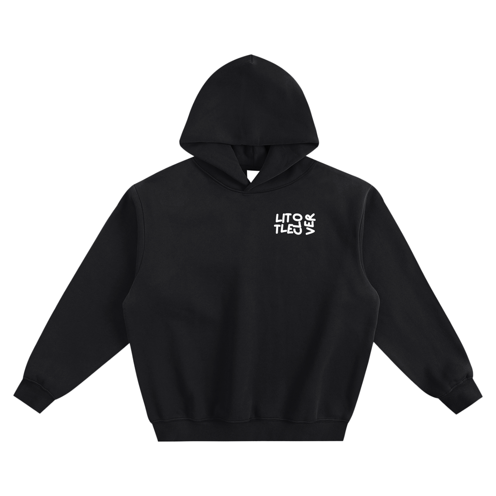 LC Fleeced Boxy Hoodie (Black) | UNISEX