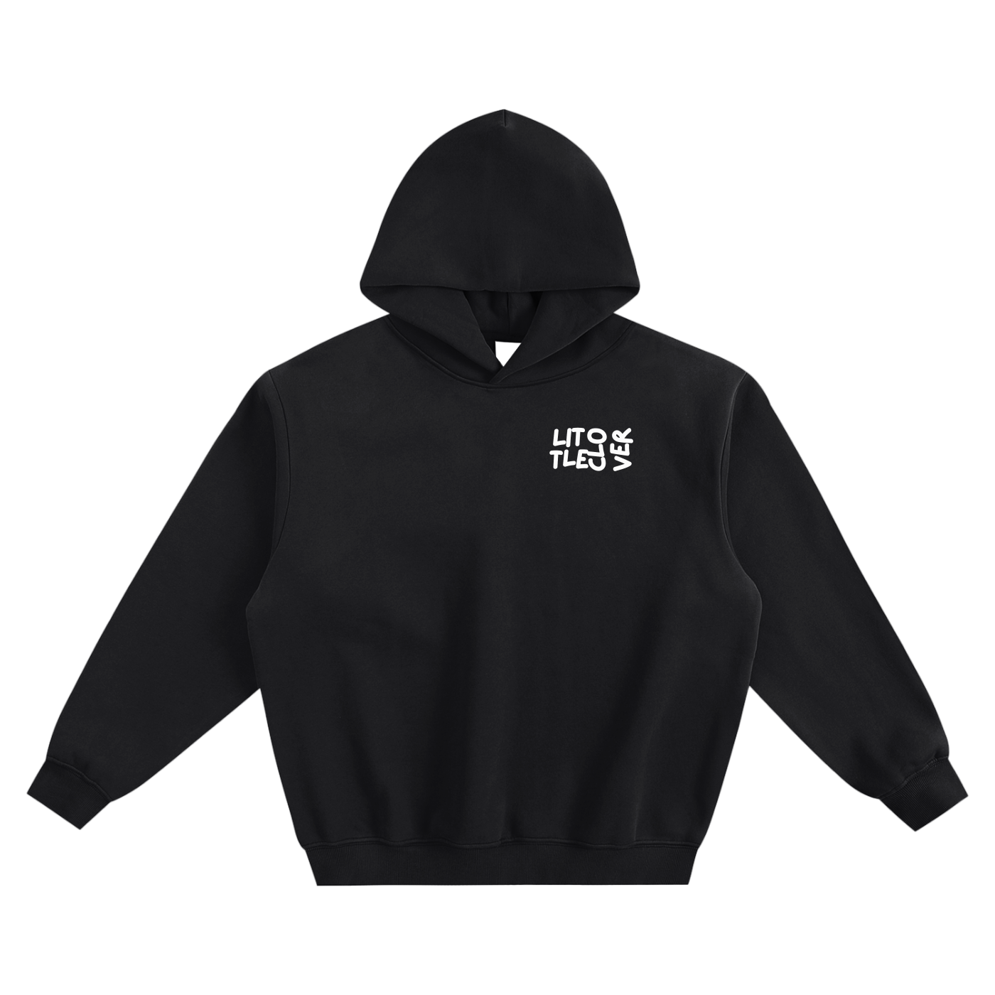 LC Fleeced Boxy Hoodie (Black) | UNISEX