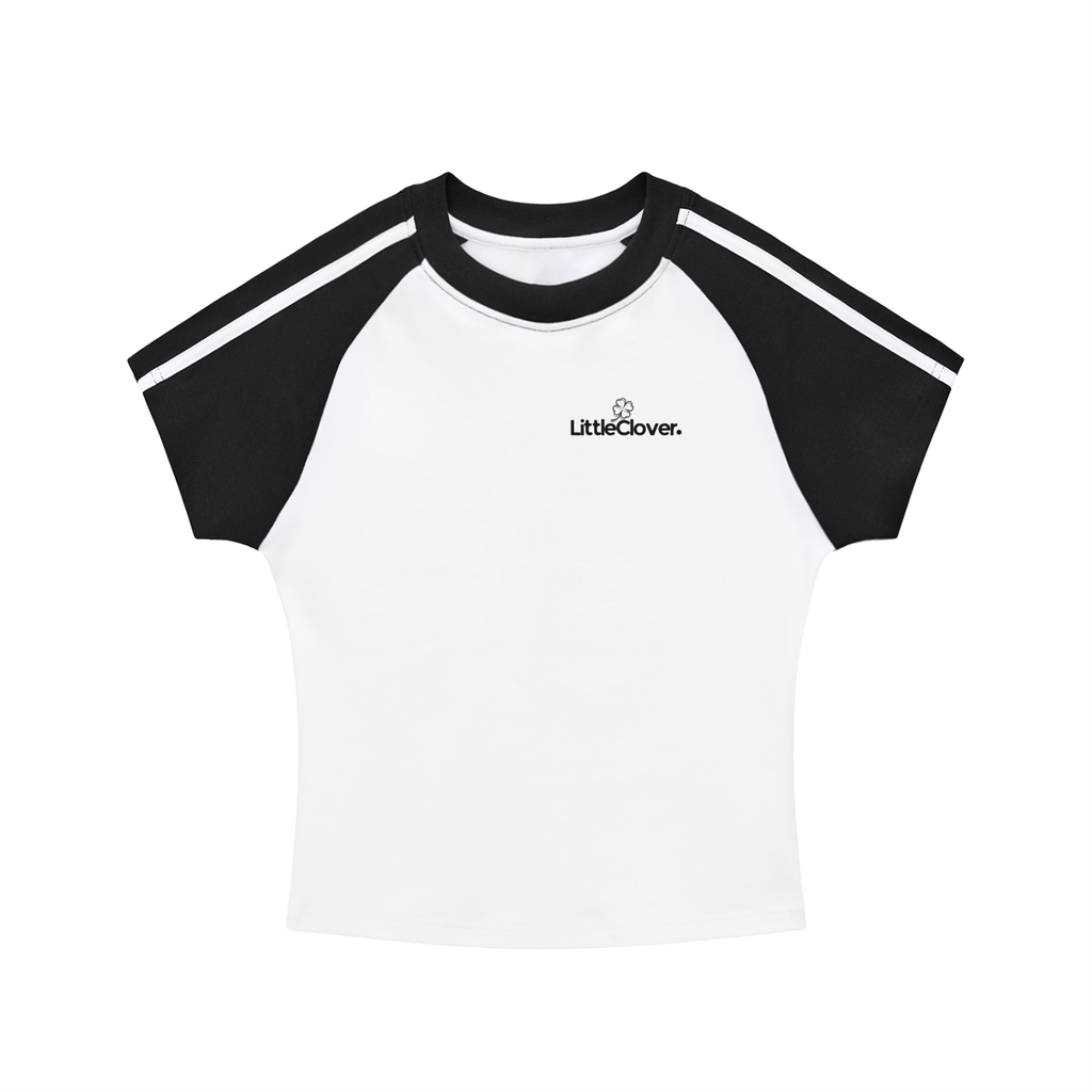 LC Contrast Stripes T-Shirt (Black & White) | WOMEN